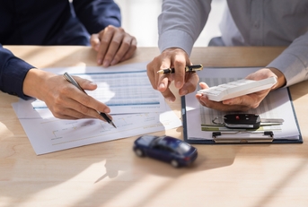 Car Insurance document or lease concept
