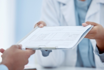 doctor healthcare insurance and patient form for health information