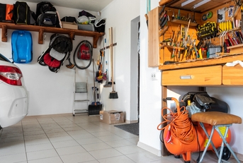 home suburban car garage interior