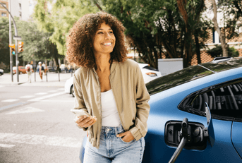 person leaning against car