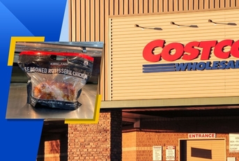 Costco whole sale store exterior and featured item