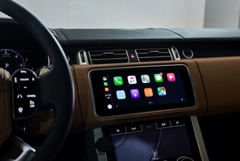 leather-trimmed car interior