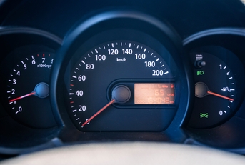 car dashboard and speedometer inside car