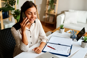 businesswoman making a business call