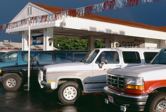 trucks in used car lot