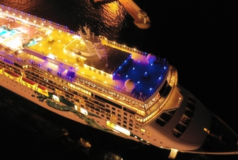 aerial night shot of cruise