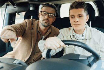 teenager learning to drive