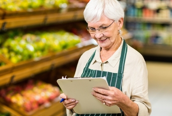 smiling senior worker