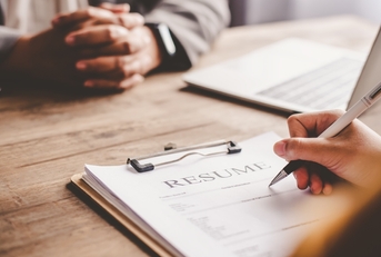 filling out a resume