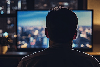 person watching television