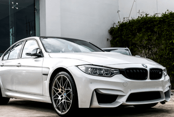 bmw parked in driveway