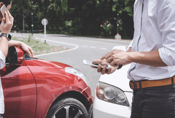 drivers on phones after small accident
