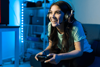gamer with headset on