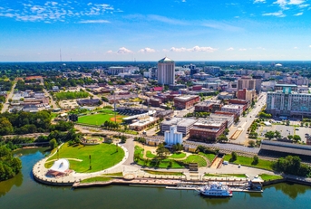 aerial view of downtown montgomery alabama