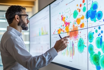 data scientist presenting findings