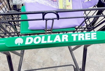 Close-Up of a Dollar Tree Shopping Cart