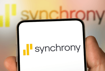 Synchrony logo on a smartphone