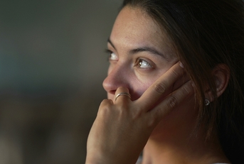 A woman looking concerned
