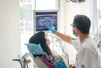 patient's teeth on x-ray