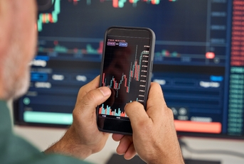 broker analyzing financial crypto stock trade market