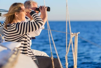 happy mature couple on vacation