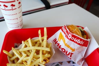 inside of in n out burger restaurant