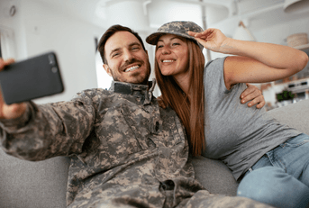 soldier taking selfie