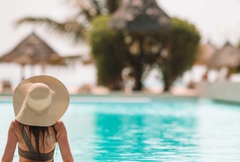 pool in a luxury hotel resort