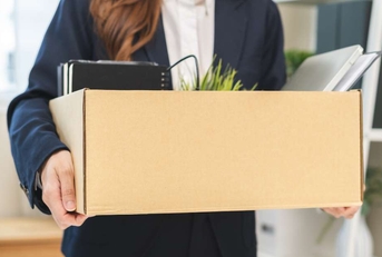 business woman resigning or fired