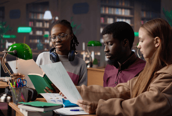 college students studying