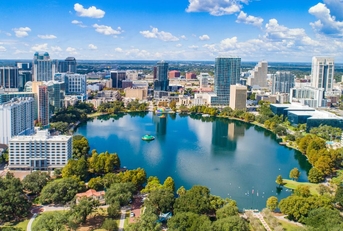 aerial view of a florida city on a sunny day