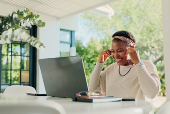 Woman working from home