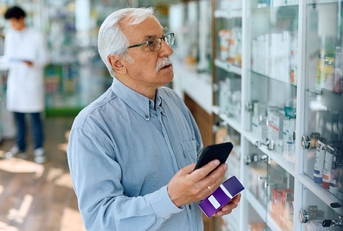 Senior at the pharmacy