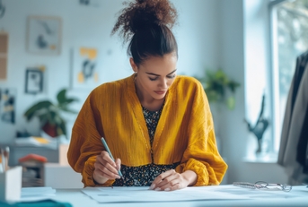 fashion designer sketching