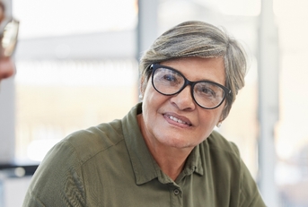 Older woman listening