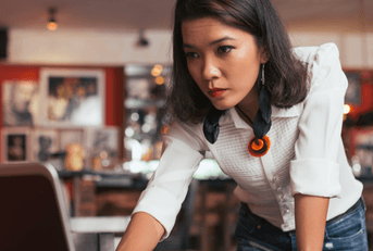 business owner on computer