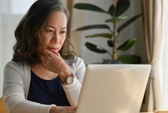 older woman on laptop