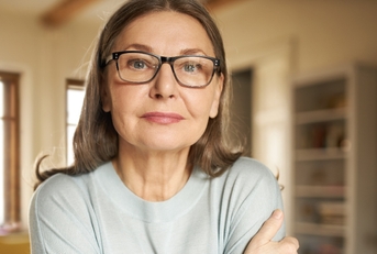 A woman looking forward