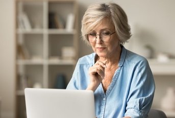 elderly woman on laptop