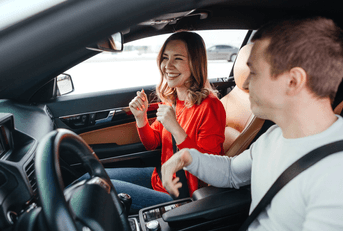couple sitting in car