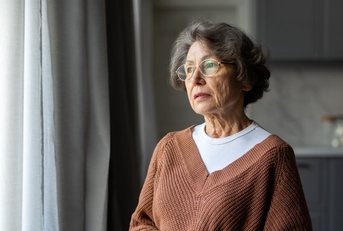 concerned elderly woman