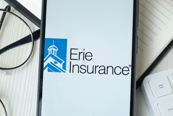 Erie car insurance logo on a cell phone