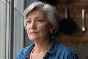 Serious looking mature woman