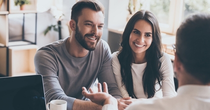 Couple talking to a financial advisor