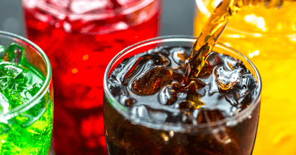 Cups of various sodas