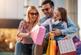 Couple with doughter after shopping