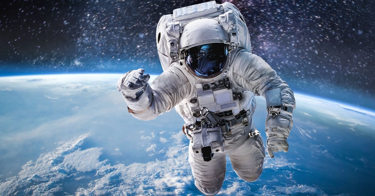 Astronaut travels in space