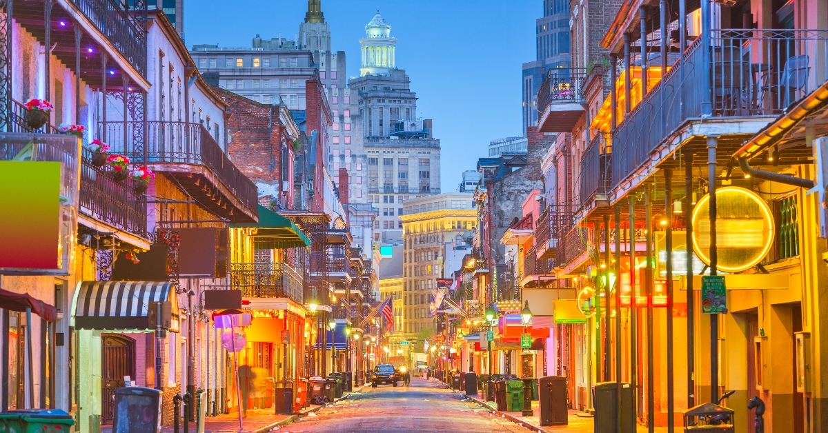 City street at night