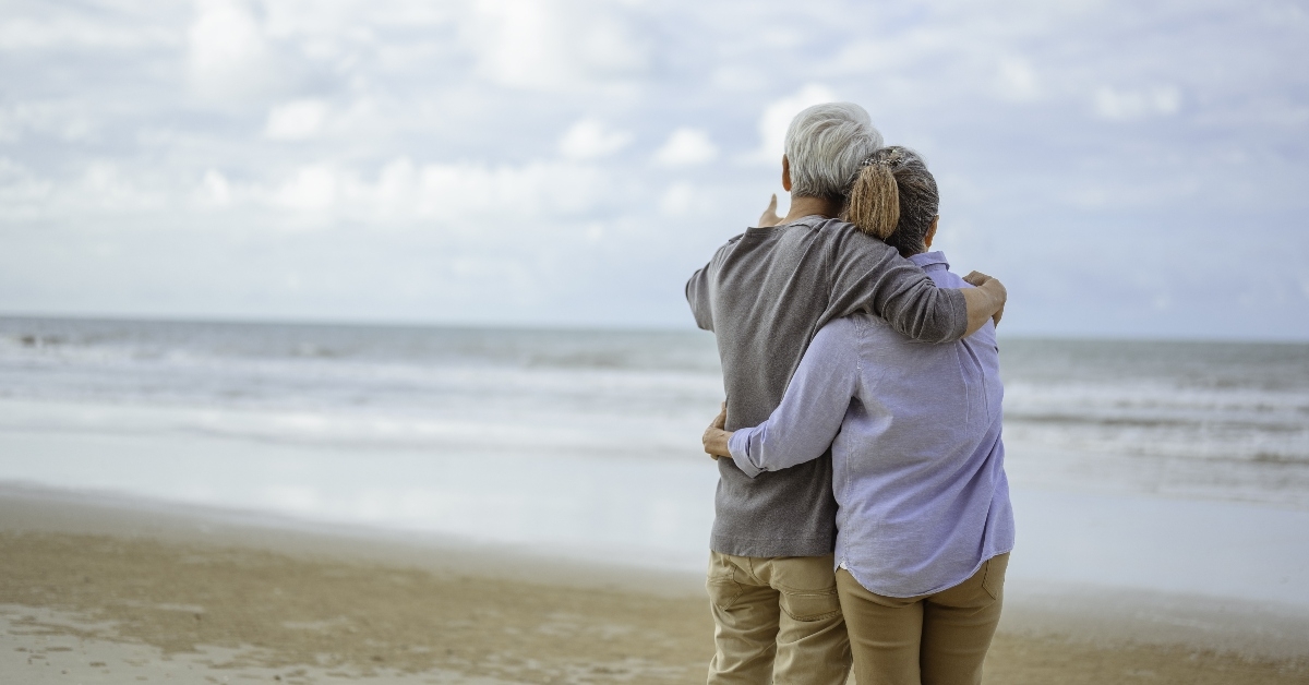 Couple looking at ocean