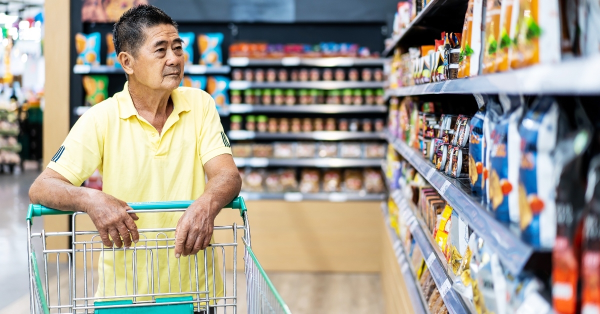 Man at grocery store